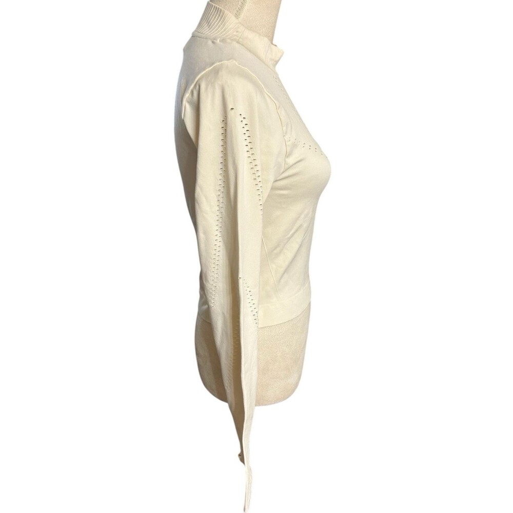 Old Navy Womens Seamless Crop Ivory Performance Go Dry Activewear Top L - Picture 8 of 13
